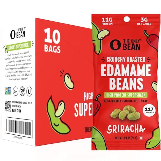 Legume Crispy Baked Edamame Treats (Sea Salt), Keto Nosh, Rich in Protein (11g) Nutritious Nibbles, Low Carb Gluten-Free Work-Friendly Vegan Eats 100 Calorie Pouch,