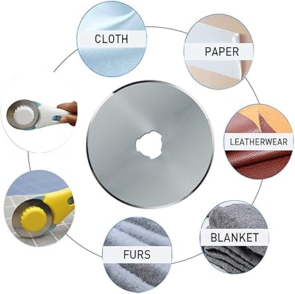 HEADLEY TOOLS 60mm Rotary Cutter Blades 10 Pack - Compatible with Olfa, Fiskars, Perfect Replacement Blades for Artistic Projects, Long-Lasting and Precise