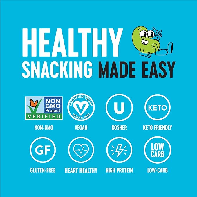 Legume Crispy Baked Edamame Treats (Sea Salt), Keto Nosh, Rich in Protein (11g) Nutritious Nibbles, Low Carb Gluten-Free Work-Friendly Vegan Eats 100 Calorie Pouch,