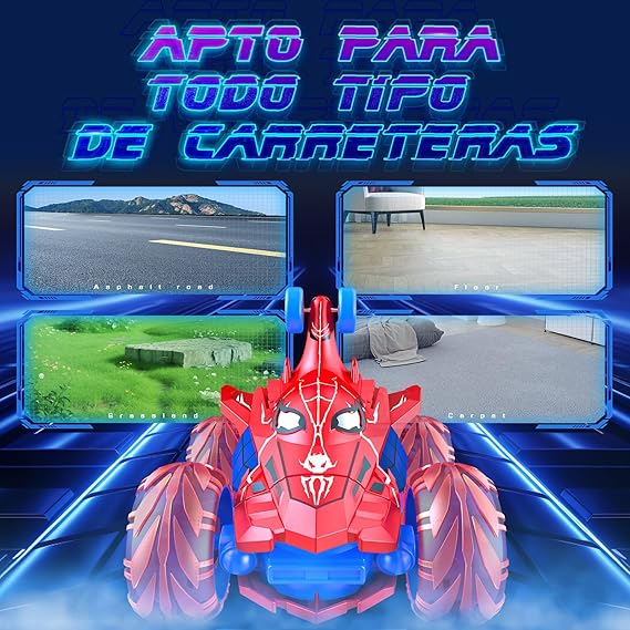 Stunt RC Car with Remote Control & Rechargeable Battery for 4-12 Years Old kids, Featuring 360 Flips, 4WD Wheels & Illuminated Design