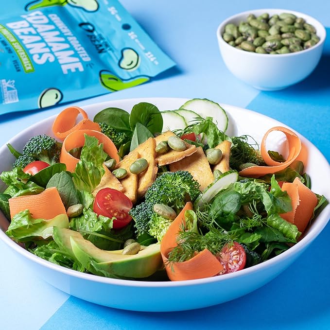 Legume Crispy Baked Edamame Treats (Sea Salt), Keto Nosh, Rich in Protein (11g) Nutritious Nibbles, Low Carb Gluten-Free Work-Friendly Vegan Eats 100 Calorie Pouch,