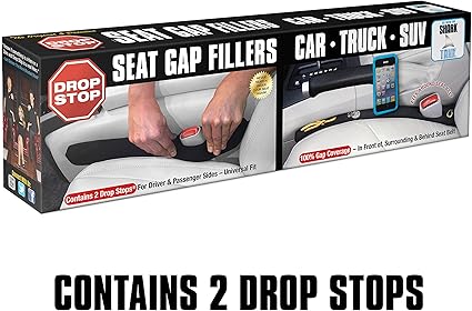 The Original Patented Car Seat Gap Filler (As Seen On Shark Tank) - Between Seats Console Organizer, Set of 2 and Slide Free Pad and Ligh