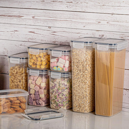 Airtight Food Storage Containers with Lids, Vtopmart 24 pcs Plastic Kitchen and Pantry Organization Canisters for Cereal, Dry Food, Flour and Sugar, BPA Free, with 24 Labels